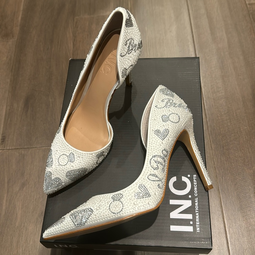 I.N.C. International Concepts Kenjay pumps with imitation pearls and rhinestones